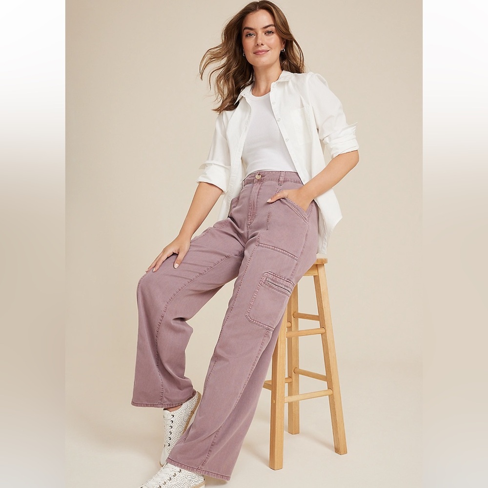 MAURICES -GOING PLACES UTILITY PANTS  IN BLUSH SIZE 14 NWT